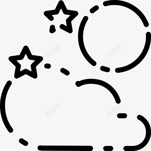 晚上天气预报2线性图标svg_新图网 https://ixintu.com 天气预报2 晚上 线性