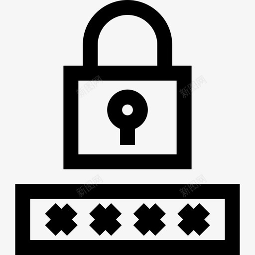 密码互联网安全10线性图标svg_新图网 https://ixintu.com 互联网安全10 密码 线性