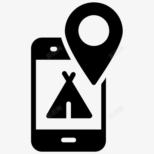 导航应用程序地图定位移动应用程序图标svg_新图网 https://ixintu.com 地图定位 导航应用程序 引脚定位 引脚指针 移动gps 移动应用程序 野营字形图标