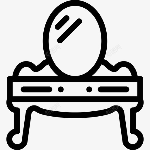梳妆台复古装饰15线性图标svg_新图网 https://ixintu.com 复古装饰15 梳妆台 线性