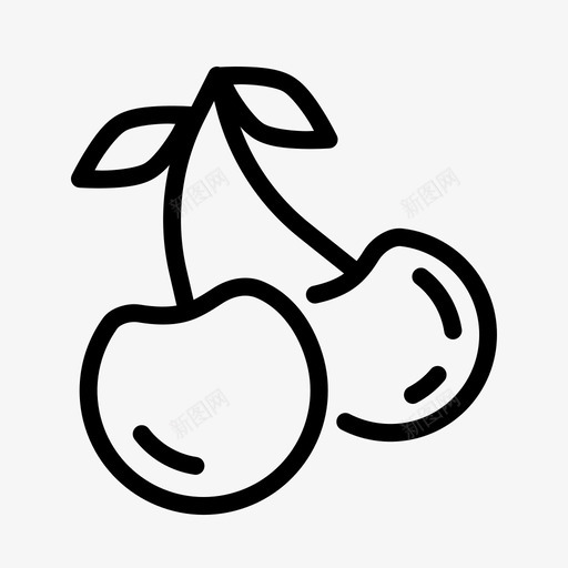 樱桃浆果吃图标svg_新图网 https://ixintu.com 吃 季节 樱桃 水果 浆果 食物