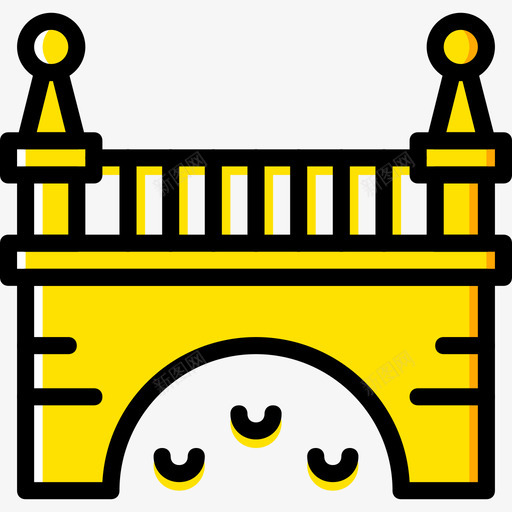 桥城市景观4黄色图标svg_新图网 https://ixintu.com 城市景观4 桥 黄色