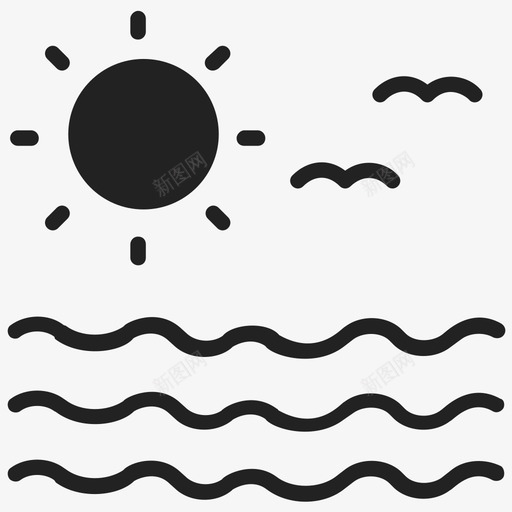 海景日光海洋图标svg_新图网 https://ixintu.com 日光 日出 海景 海洋 野营雕文图标 阳光