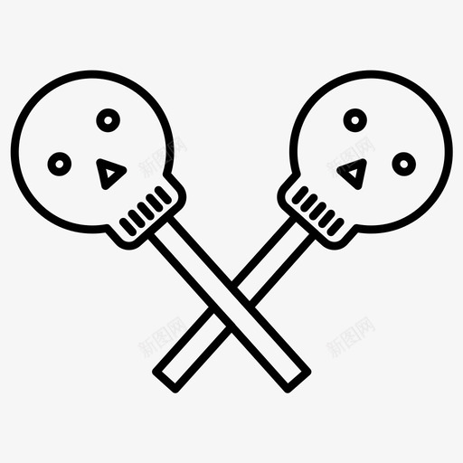 万圣节糖果棒棒糖骷髅头图标svg_新图网 https://ixintu.com 万圣节糖果 棒棒糖 甜食 骷髅头