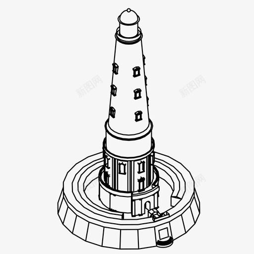 灯塔导航航海图标svg_新图网 https://ixintu.com 信号 导航 望塔 灯塔 航海