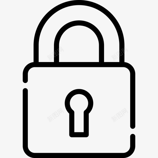锁电子和网络元素集合4线性图标svg_新图网 https://ixintu.com 电子和网络元素集合4 线性 锁
