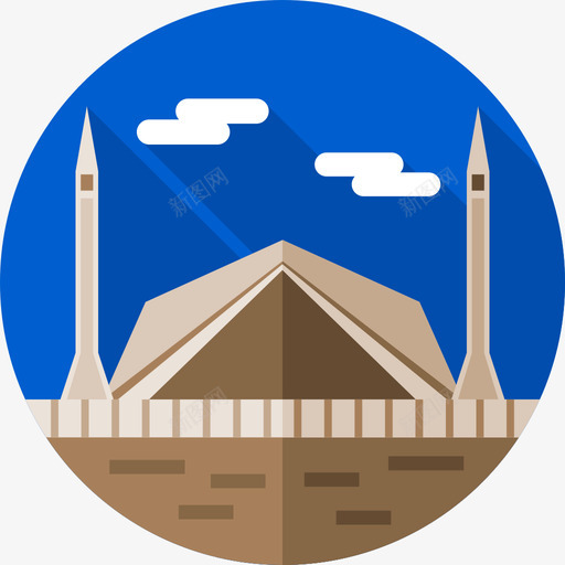 费萨尔清真寺地标15平面图标svg_新图网 https://ixintu.com 地标15 平面 费萨尔清真寺