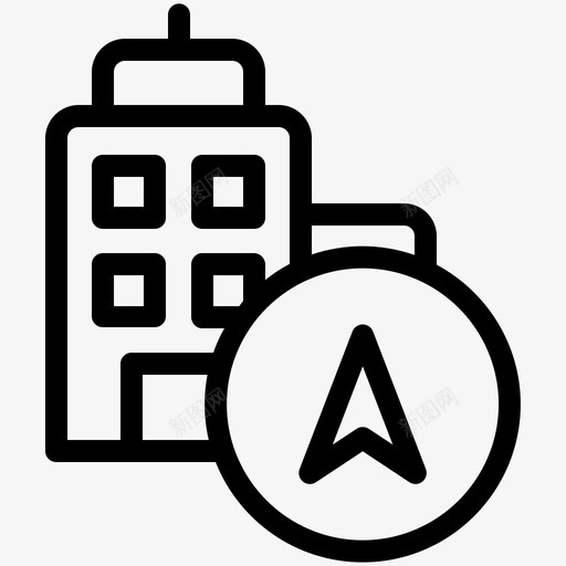 建筑位置地图图标svg_新图网 https://ixintu.com 位置 地图 地点 建筑
