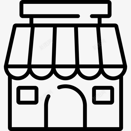商店市区7线性图标svg_新图网 https://ixintu.com 商店 市区7 线性
