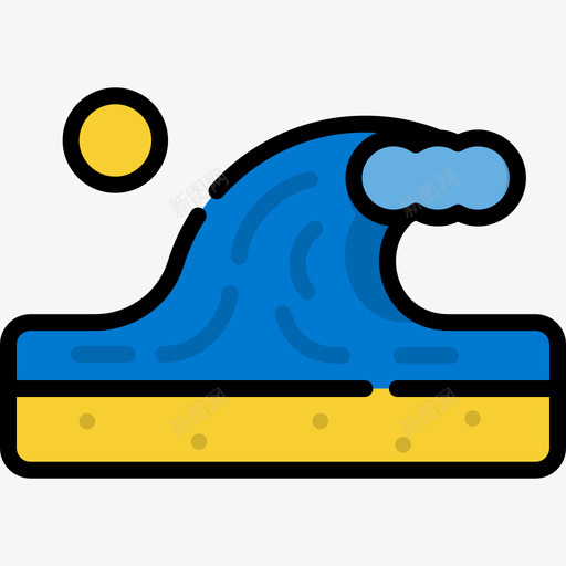 波浪夏季派对6线性颜色图标svg_新图网 https://ixintu.com 夏季派对6 波浪 线性颜色