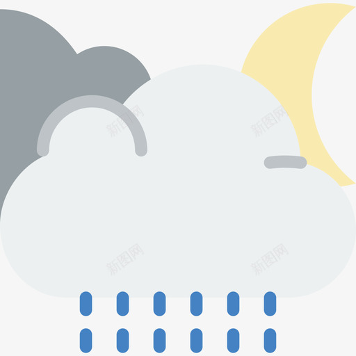 下雨55号天气平坦图标svg_新图网 https://ixintu.com 55号天气 下雨 平坦
