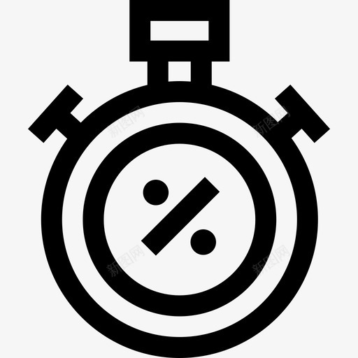秒表黑色星期五15直线型图标svg_新图网 https://ixintu.com 直线型 秒表 黑色星期五15