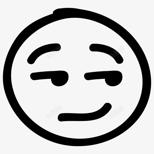 面部情绪中性图标svg_新图网 https://ixintu.com 中性 傻笑 情绪 用户 自鸣得意 表情符号 面部