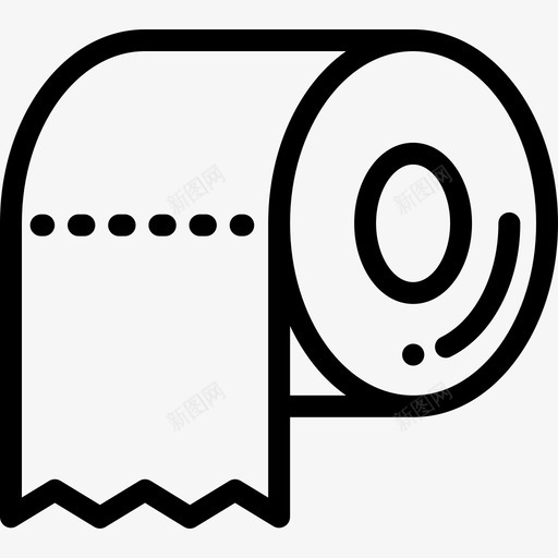 卫生纸浴室用品2线状图标svg_新图网 https://ixintu.com 卫生纸 浴室用品2 线状