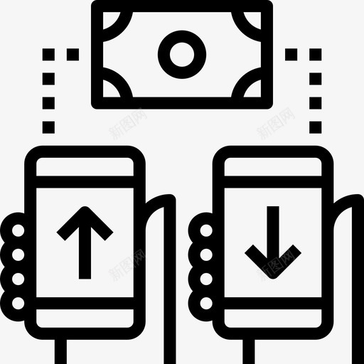移动转账在线汇款概述线性图标svg_新图网 https://ixintu.com 在线汇款概述 移动转账 线性