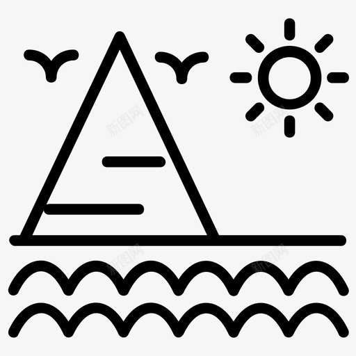 山地貌风景图标svg_新图网 https://ixintu.com 地貌 山 山谷 美国文化和地标线图标 风景