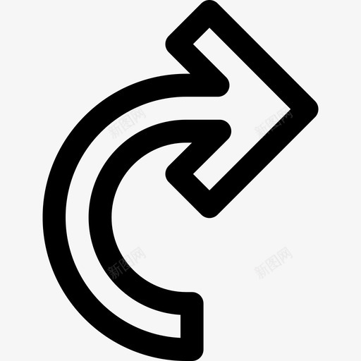 弧形箭头箭头10直线图标svg_新图网 https://ixintu.com 弧形箭头 直线 箭头10