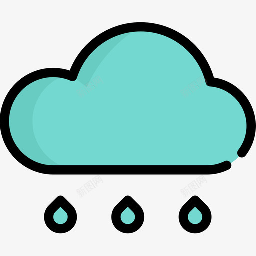雨春天13线颜色图标svg_新图网 https://ixintu.com 春天13 线颜色 雨