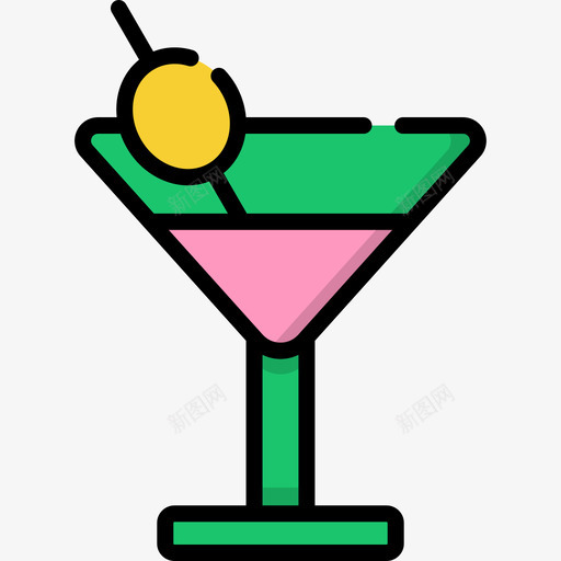 鸡尾酒夏季派对6线性颜色图标svg_新图网 https://ixintu.com 夏季派对6 线性颜色 鸡尾酒