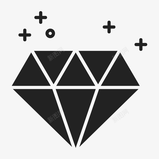 钻石时尚魅力图标svg_新图网 https://ixintu.com 时尚 珠宝 财富 钻石 魅力
