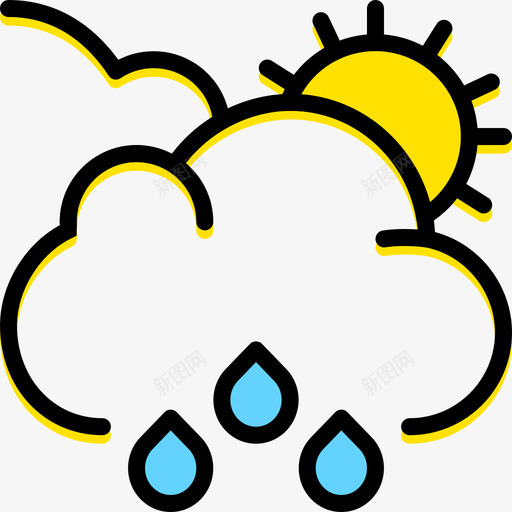 下雨天气70黄色图标svg_新图网 https://ixintu.com 下雨 天气70 黄色