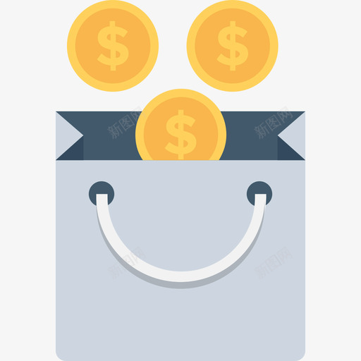 购物袋银行和金融3扁平图标svg_新图网 https://ixintu.com 扁平 购物袋 银行和金融3