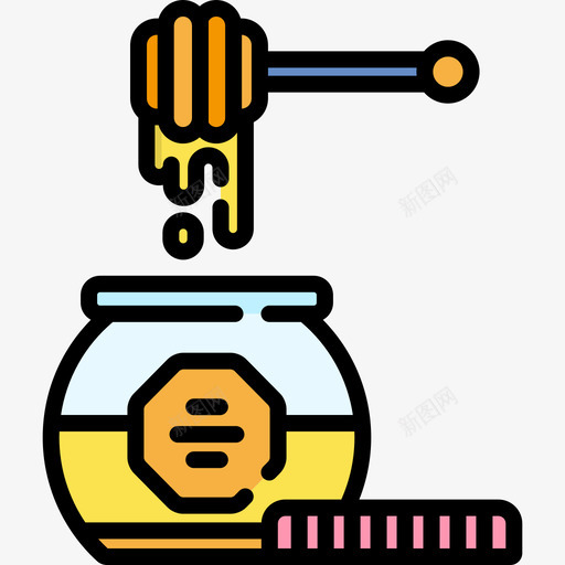 蜂蜜面包房18线性颜色图标svg_新图网 https://ixintu.com 线性颜色 蜂蜜 面包房18