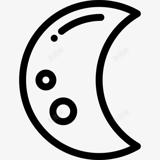月亮宇宙21直线图标svg_新图网 https://ixintu.com 宇宙21 月亮 直线