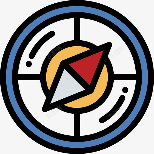 罗盘航海水手线性颜色图标svg_新图网 https://ixintu.com 线性颜色 罗盘 航海水手