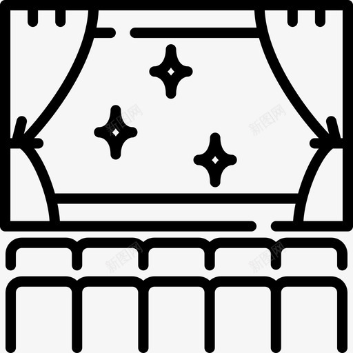 剧院媒体广告2线性图标svg_新图网 https://ixintu.com 剧院 媒体广告2 线性