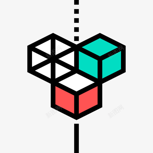立方体创意工艺19线条色彩图标svg_新图网 https://ixintu.com 创意工艺19 立方体 线条色彩