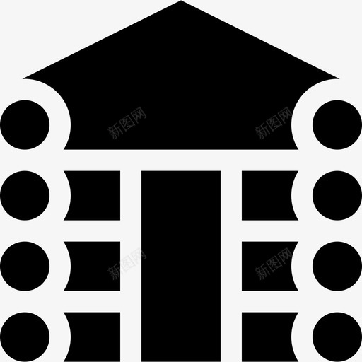 原木房屋类型5填充图标svg_新图网 https://ixintu.com 原木 填充 房屋类型5