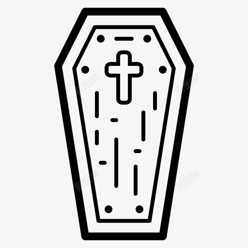 木棺材死人万圣节图标svg_新图网 https://ixintu.com 万圣节 万圣节的东西 僵尸 木棺材 死人