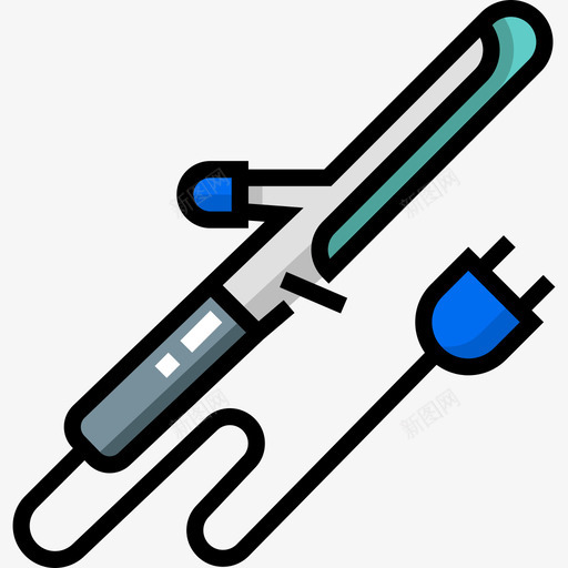 发烫器美发8直发色图标svg_新图网 https://ixintu.com 发烫器 直发色 美发8