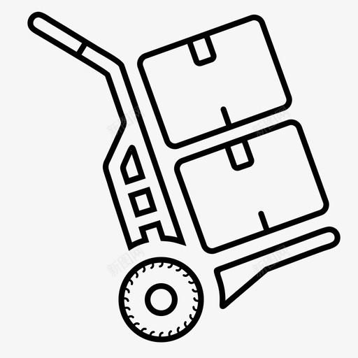 手推车箱子快递图标svg_新图网 https://ixintu.com 包裹 快递 手推车 物流 箱子