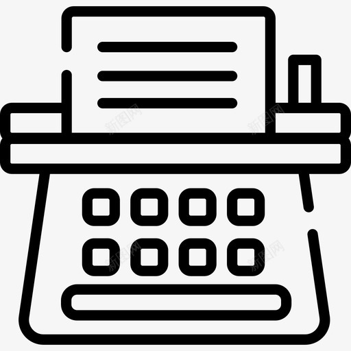 打字机普通艺术15直线型图标svg_新图网 https://ixintu.com 打字机 普通艺术15 直线型