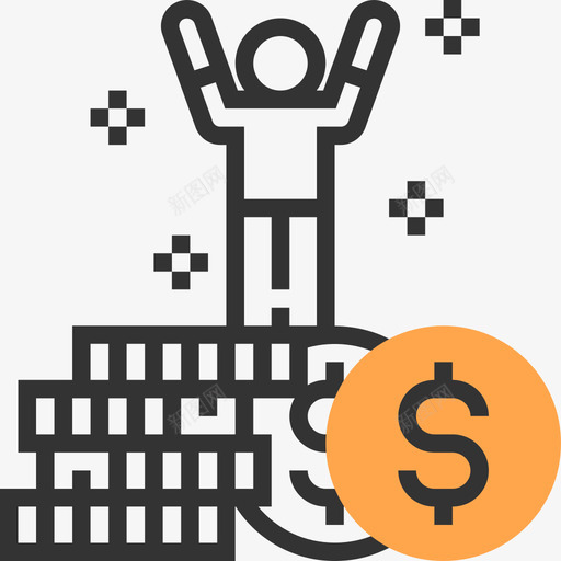 成功金融自由黄影图标svg_新图网 https://ixintu.com 成功 金融自由 黄影