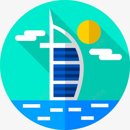 BurjAlArab地标15平坦图标svg_新图网 https://ixintu.com BurjAlArab 地标15 平坦