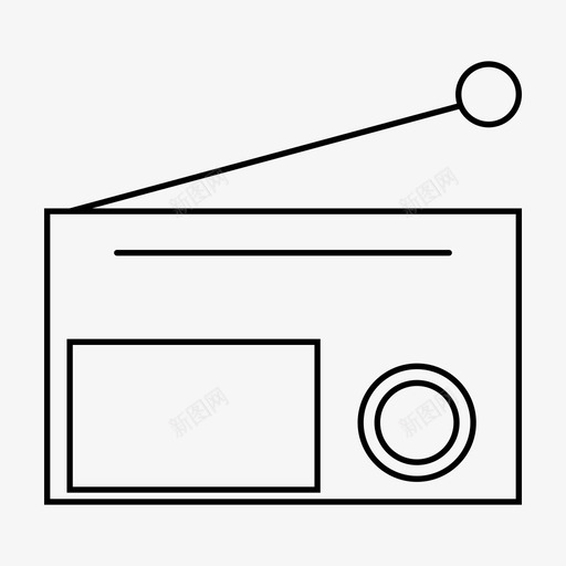 广播通信信息图标svg_新图网 https://ixintu.com ios营销 信息 广告瘦图标 广播 收听 新闻 通信