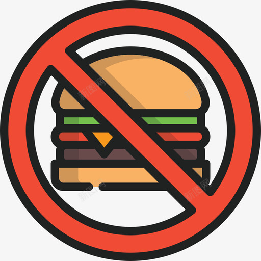 垃圾食品健身房5线性颜色图标svg_新图网 https://ixintu.com 健身房5 垃圾食品 线性颜色
