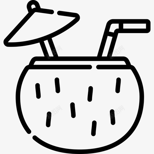 椰子夏季派对4直系图标svg_新图网 https://ixintu.com 夏季派对4 椰子 直系