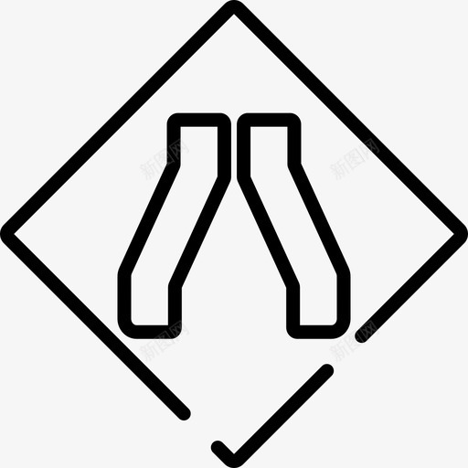 狭窄交通标志8线形图标svg_新图网 https://ixintu.com 交通标志8 狭窄 线形