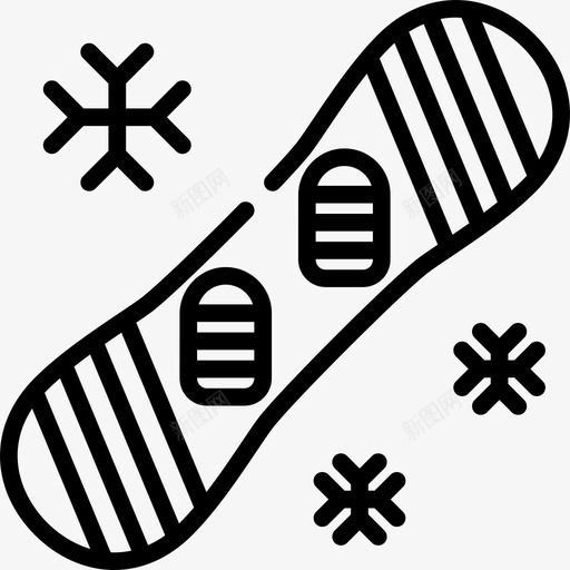 滑雪板冒险运动8直线型图标svg_新图网 https://ixintu.com 冒险运动8 滑雪板 直线型