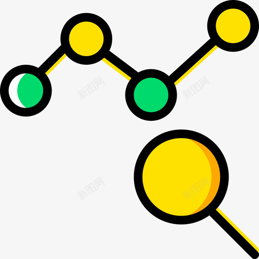 折线图营销11黄色图标svg_新图网 https://ixintu.com 折线图 营销11 黄色