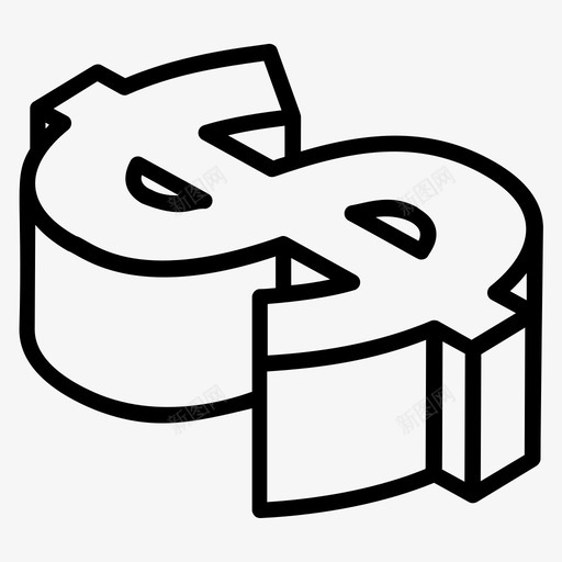3d美元3d货币美元标记图标svg_新图网 https://ixintu.com 3d文本效果线图标 3d美元 3d货币 美元标记 美元符号