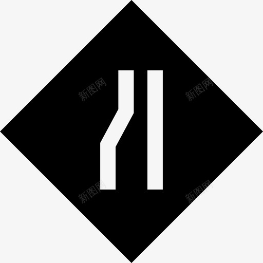 狭窄交通标志5填充图标svg_新图网 https://ixintu.com 交通标志5 填充 狭窄