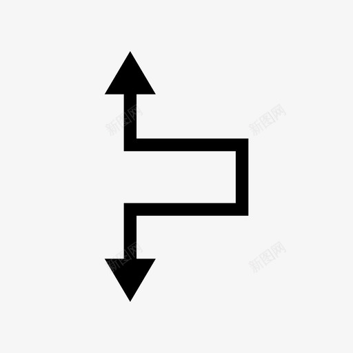 箭头横道方向图标svg_新图网 https://ixintu.com 上 下 实心细箭头 方向 横道 箭头