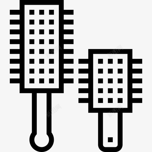 梳子发廊3直发图标svg_新图网 https://ixintu.com 发廊3 梳子 直发