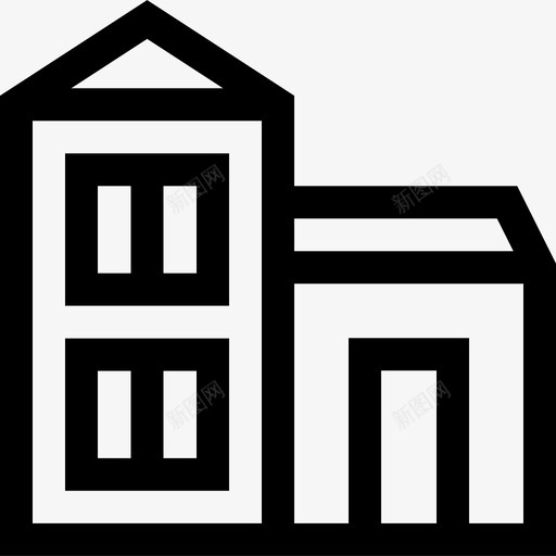 房屋房屋类型6线性图标svg_新图网 https://ixintu.com 房屋 房屋类型6 线性