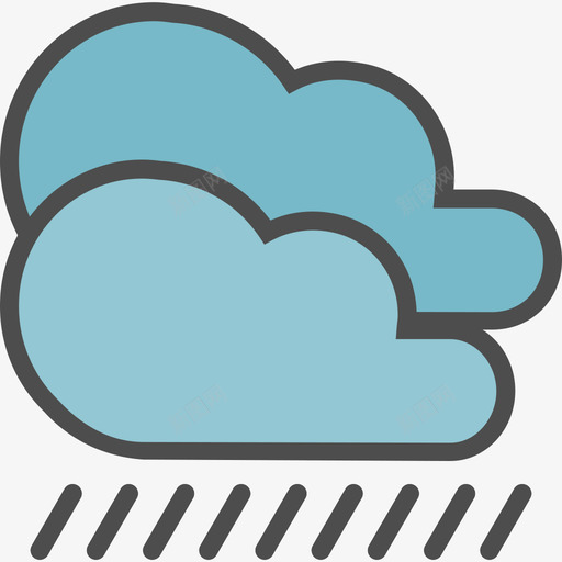 雨天气预报3线颜色图标svg_新图网 https://ixintu.com 天气预报3 线颜色 雨